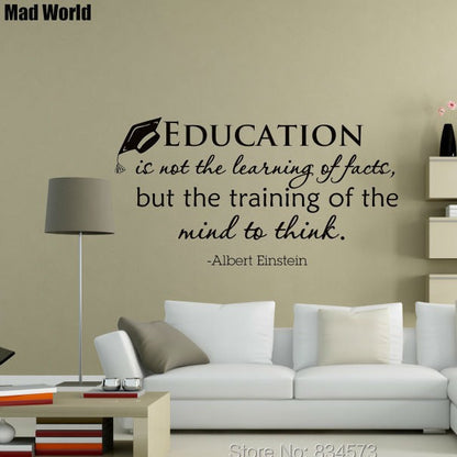 Mad World-Education Is Not The Learning Of Facts Wall Art Stickers Wall Decal Home DIY Decoration Removable Decor Wall Stickers