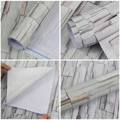 Gray Brick Wallpaper Peel and Stick Brick Contact Paper Self Adhesive Wallpaper Removable Wallpaper 3D Textured Faux Brick Wallpaper for Home Bedroom (45 x 845 cm), (332 inche x 18 inche)