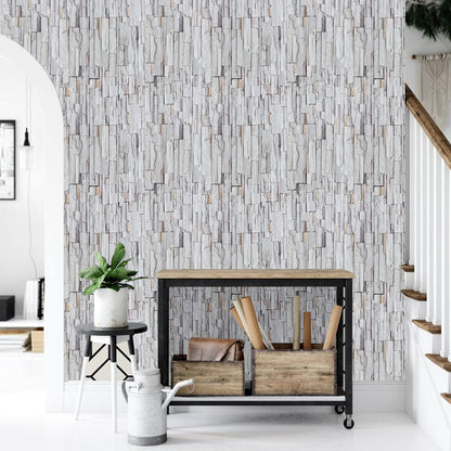 Gray Brick Wallpaper Peel and Stick Brick Contact Paper Self Adhesive Wallpaper Removable Wallpaper 3D Textured Faux Brick Wallpaper for Home Bedroom (45 x 845 cm), (332 inche x 18 inche)