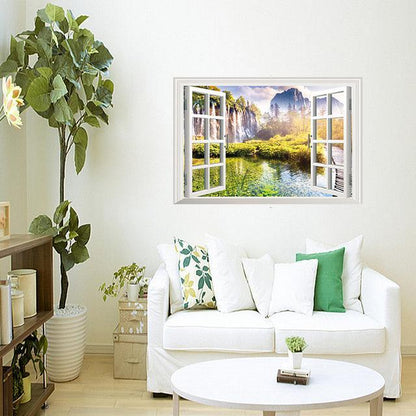 Wall sticker Jendela Tebing Pohon XL8022H (90x60) Stiker Dinding