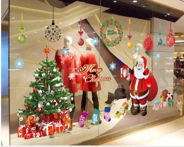 Wall Sticker Removable Decal Decor Christmas Tree Santa Claus Sticker size 50x70 ay226a