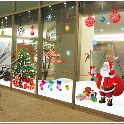 Wall Sticker Removable Decal Decor Christmas Tree Santa Claus Sticker size 50x70 ay226a