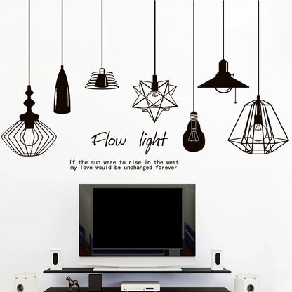 Simple and Elegant Hanging Lamp Wall Sticker for Home Decoration Xh5206c