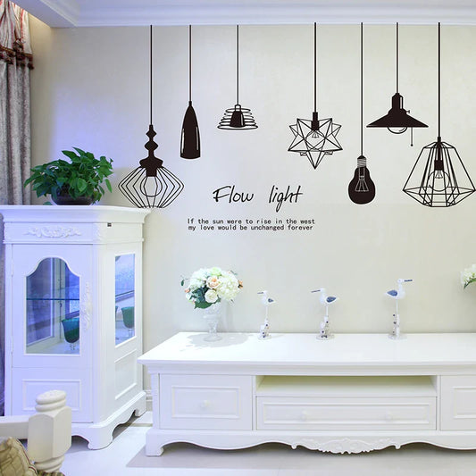 Simple and Elegant Hanging Lamp Wall Sticker for Home Decoration Xh5206c