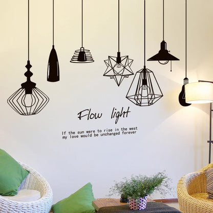 Simple and Elegant Hanging Lamp Wall Sticker for Home Decoration Xh5206c