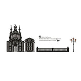 Creative Black Castle Street Light Wall Stickers Ay1915