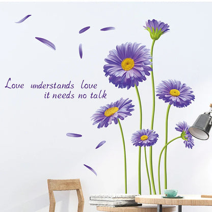 Purple Flower Plants Wall Sticker