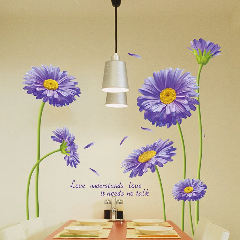 Purple Flower Plants Wall Sticker