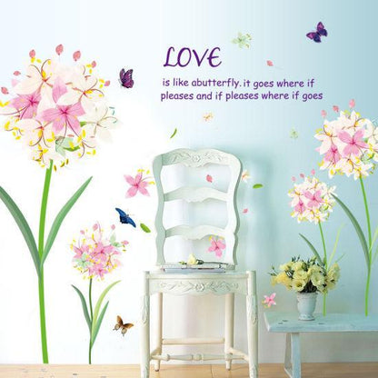 SK9016 Lily Bouquet Color Wall Stickers Vine Beautiful Flowers Quotes Vinyl Decals Living Room Home Decoration