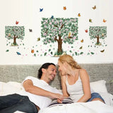 Sk9166 Lovely Square Tree Butterfly Wall Sticker