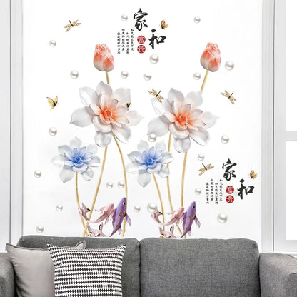 Sk9281 Wealth Lotus Wall Sticker