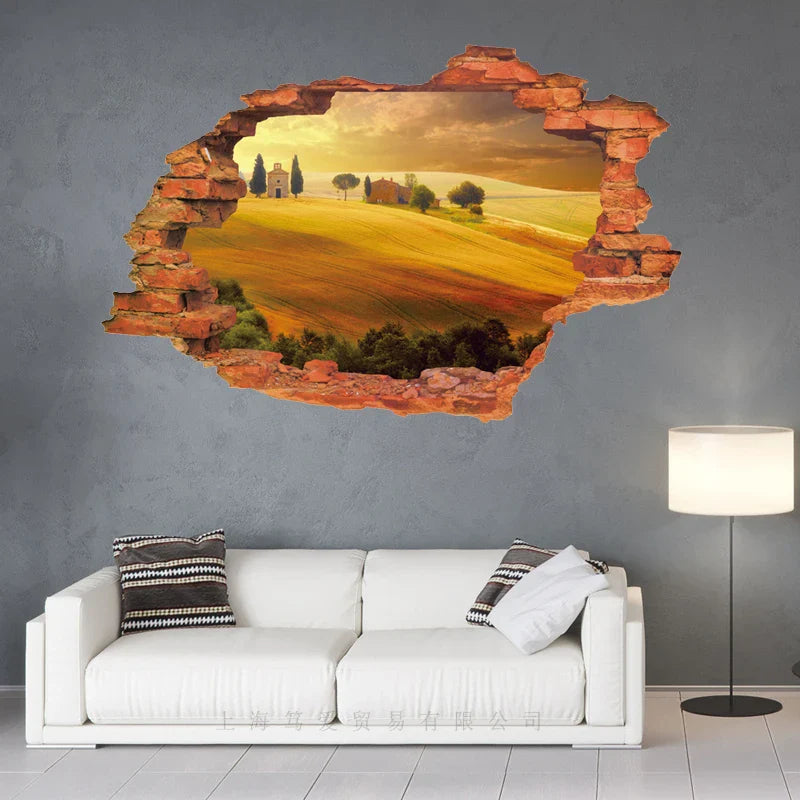 3D three-dimensional forest landscape wall decoration painting