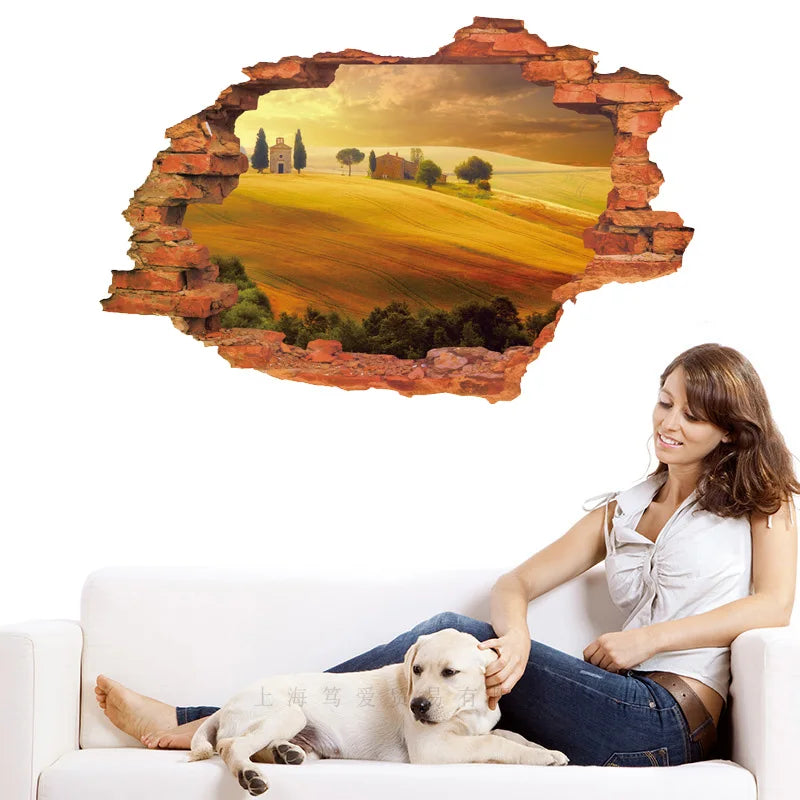 3D three-dimensional forest landscape wall decoration painting