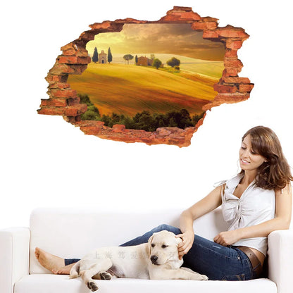 3D three-dimensional forest landscape wall decoration painting