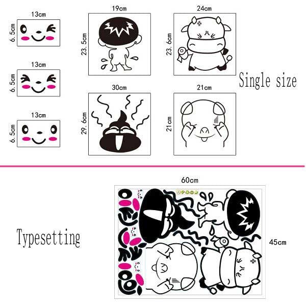 TipTop Wallstickers New Funny Cartoon Toilet size 50x70 ay6022
