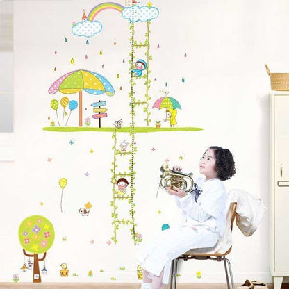 Creative cartoon character aerial staircase child height wall Sticker