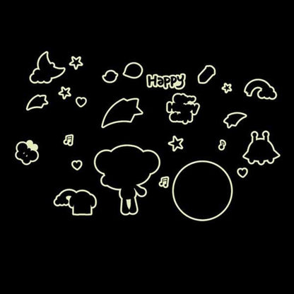 Cortina 25 cm Night Cartoon Radium Theme Vinly Wall Stickers Multi Color Glow in the Dark Sticker