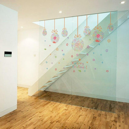 The new environmentally friendly PVC removable glass Christmas ball lob window dressing mall restaurant sticker SK9071