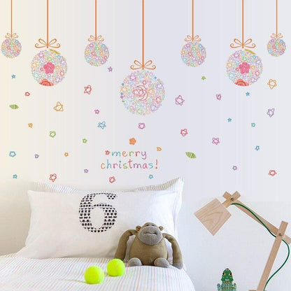 The new environmentally friendly PVC removable glass Christmas ball lob window dressing mall restaurant sticker SK9071