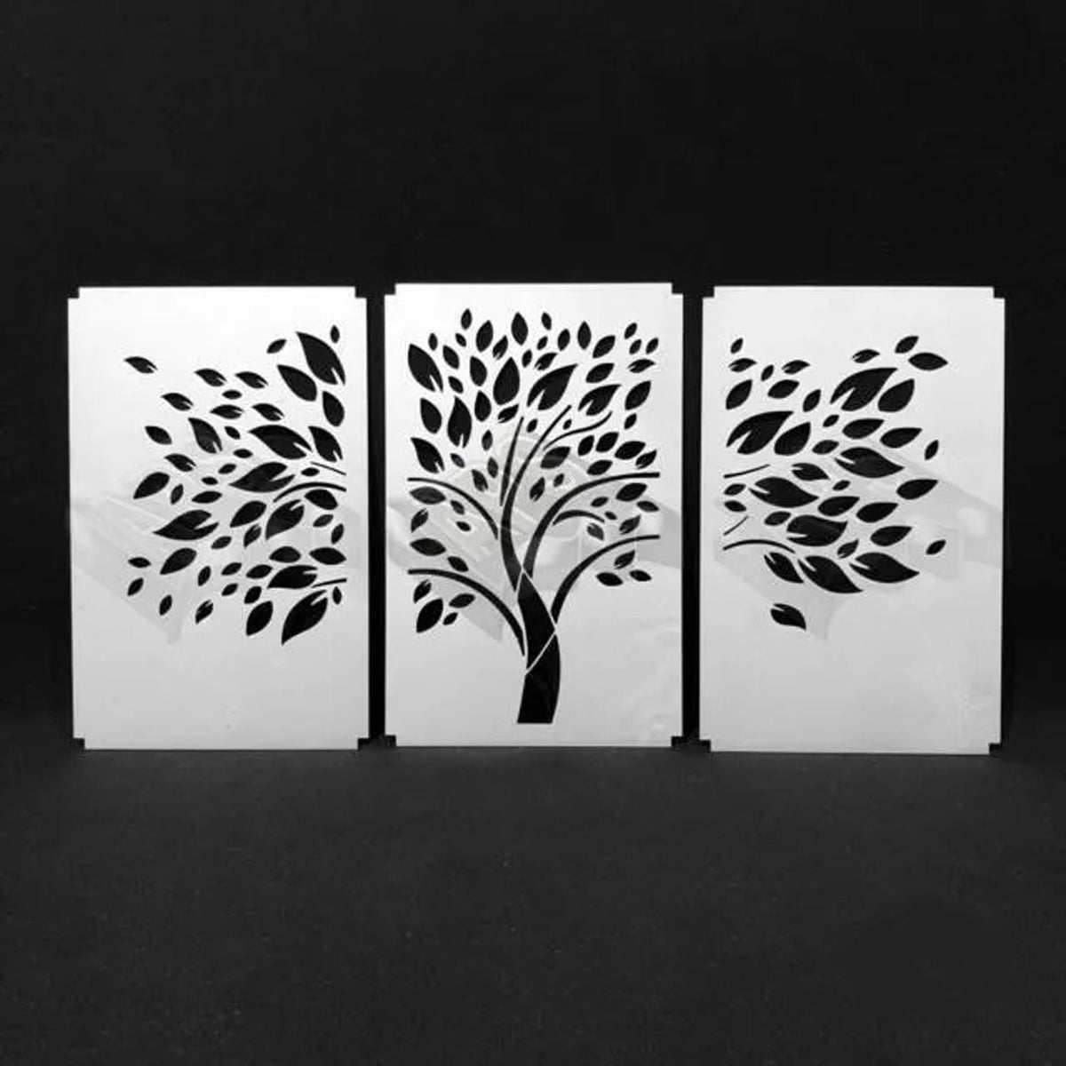 Set of 3 Panels Tree of Knowledge and Wisdom Interior Design Wall sticker