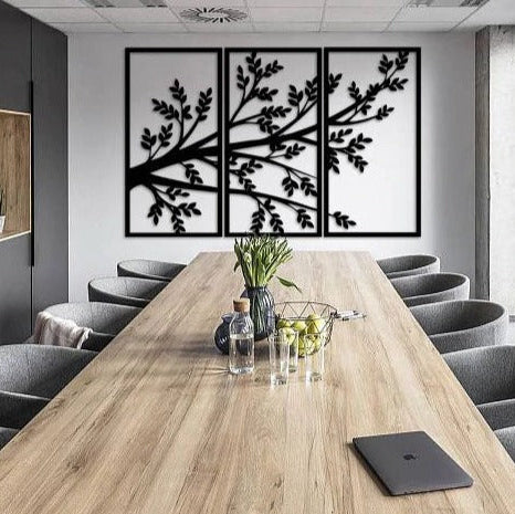Tree and Birds 3 Panel | Tree of life | Wall decor