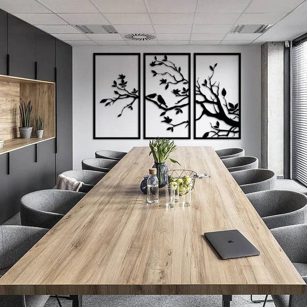 Tree Branches 3 Panels Tree of Life Interior Decor