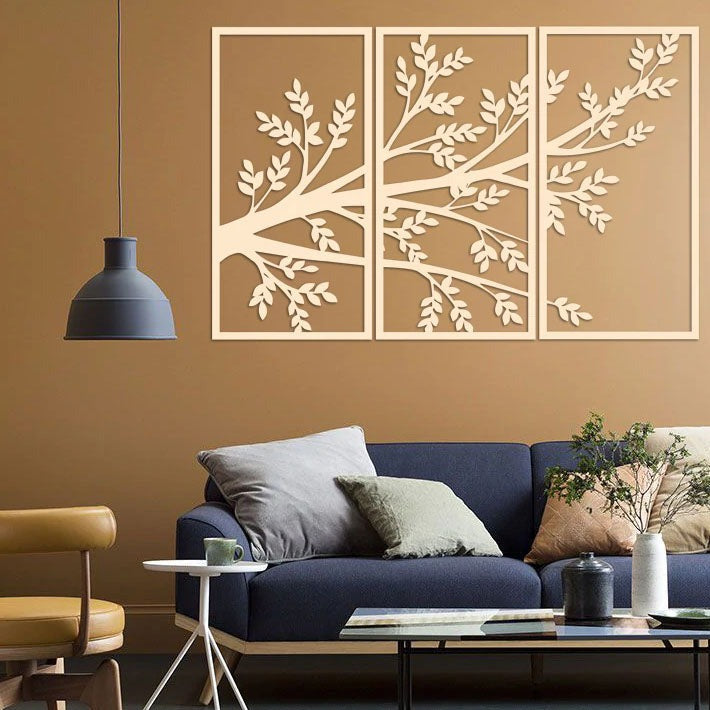 Tree and Birds 3 Panel | Tree of life | Wall decor