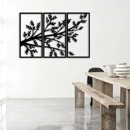 Tree and Birds 3 Panel | Tree of life | Wall decor