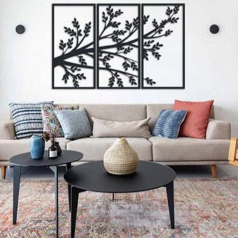 Tree and Birds 3 Panel | Tree of life | Wall decor
