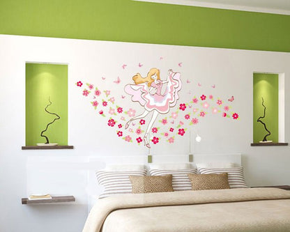 XH9228 Flower Girl Wall Sticker