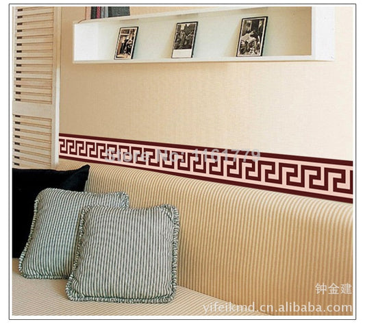 1 set Removable PVC Decals Classic Pattern Skirting Line Wall Stickers For Glass Door Decoration AY9010B