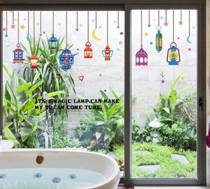 SK9148 Nursery Kids Room Decor Wall Decal Colorful Magic Lamp Sticker