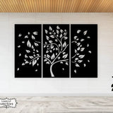 Set of 3 Panels Tree of Knowledge and Wisdom Interior Design Wall sticker