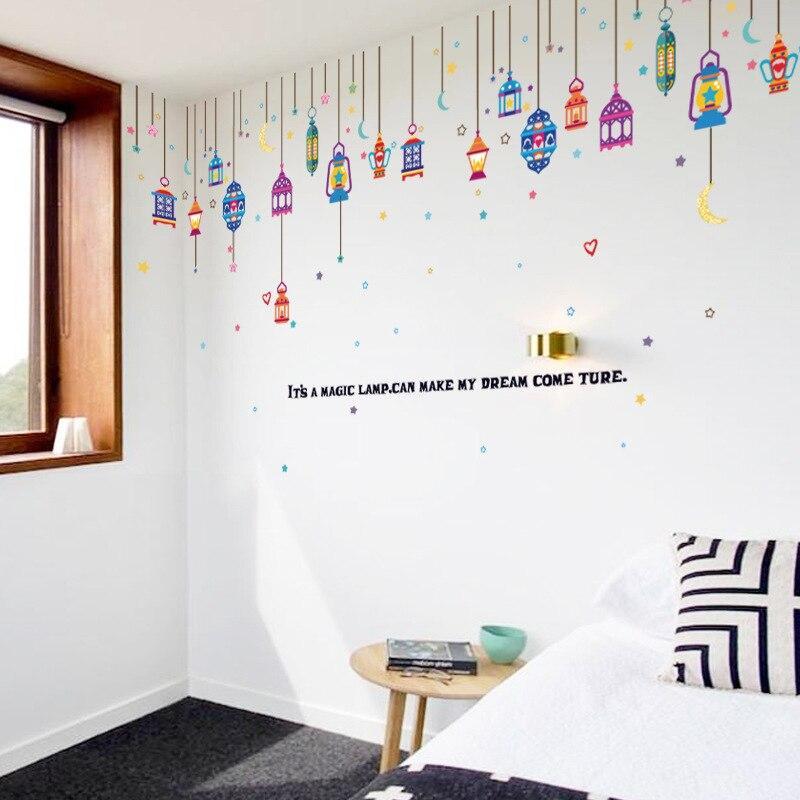 SK9148 Nursery Kids Room Decor Wall Decal Colorful Magic Lamp Sticker