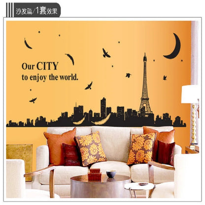 City Wall Stickers Home Decor Waterproof Removable Stickers