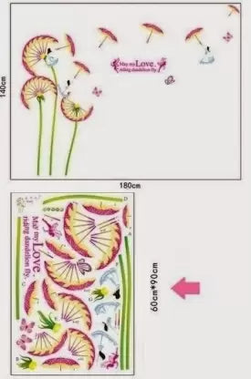 SYGA Dandelion umbrella wall Removable Sticker