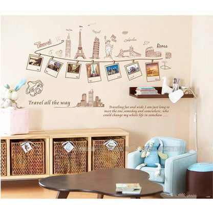 Large Size Wall Decal Creative Combination World Travel Wall Stickers for Home Decoration ay9011