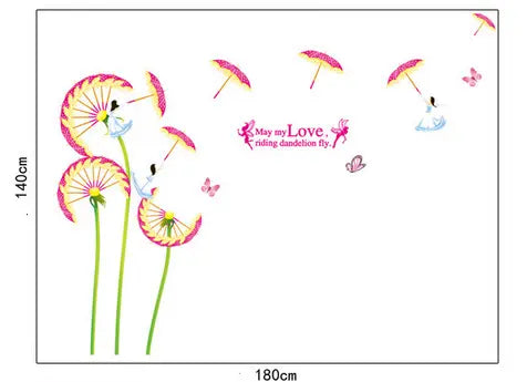 SYGA Dandelion umbrella wall Removable Sticker