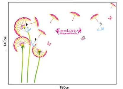 SYGA Dandelion umbrella wall Removable Sticker