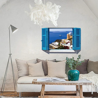 Mediterranean blue window wall decal SK9059A