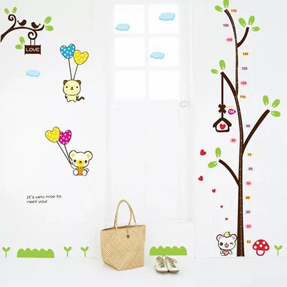 New Design Cute Tree Height Chart Measurement with Bears and Cloud DIY Wall Decal for Nursery Room Wall Sticker