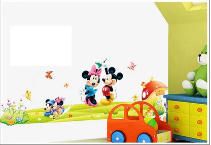 Cartoon Wall Sticker Mickey Mouse Minnie Wall Sticker Children Room Classroom Wall Sticker Bedroom Living Room WallpaperDF5086 size60x90