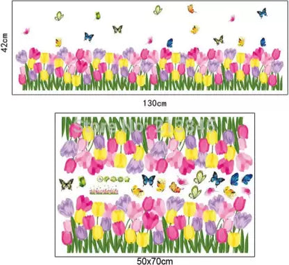 COLORFUL TULIP  WALL STICKER ay7188