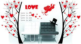 Ay863  Oren Empower 90 cm Valentine special red love tree wall sticker for your loved once Self Adhesive Sticker  (Pack of 1)