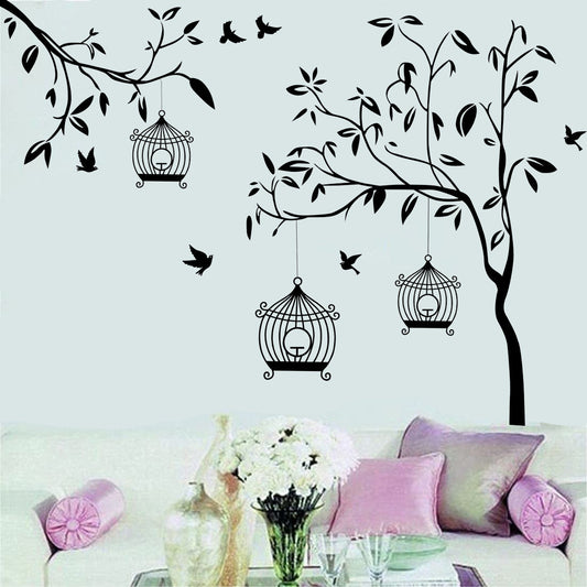 Birds Cage Wall Sticker (AY9039)