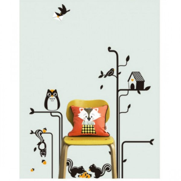 SAMHEZ AY9126 Matrix Owl Wall Sticker [60 x 90 cm]