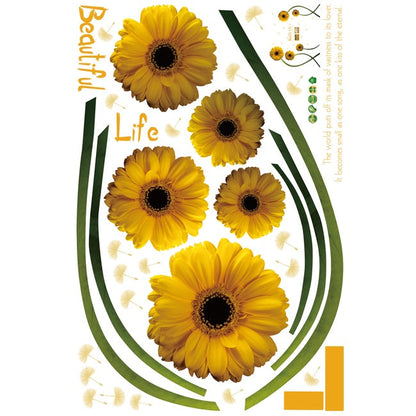 Sk9233 Beautiful Sunflowers Wall Sticker