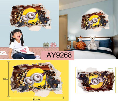 AY9268 3D Minion Floor or Wall Sticker Decals