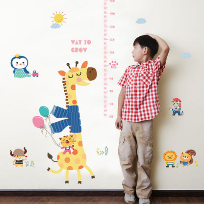 Sk9165 Cartoon Giraffe Height Kids Wall Sticker