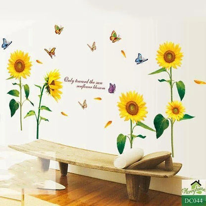 LM868 Sunflower butterfly Wall Stickers Wall Decals